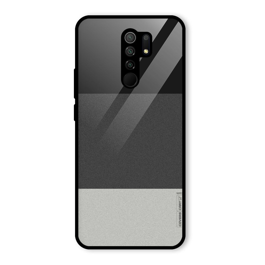 Pastel Black and Grey Glass Back Case for Redmi 9 Prime