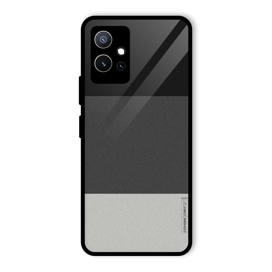 Pastel Black and Grey Glass Back Case for Vivo T1 5G
