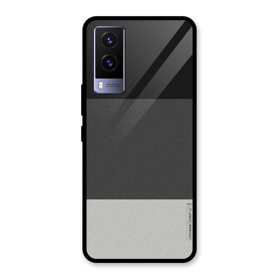 Pastel Black and Grey Glass Back Case for Vivo V21e 5G