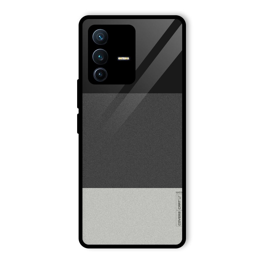 Pastel Black and Grey Glass Back Case for Vivo V23 Pro