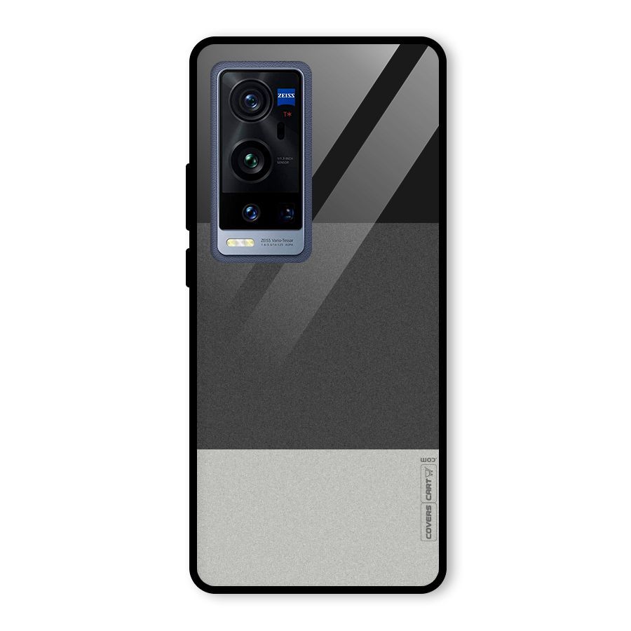 Pastel Black and Grey Glass Back Case for Vivo X60 Pro Plus