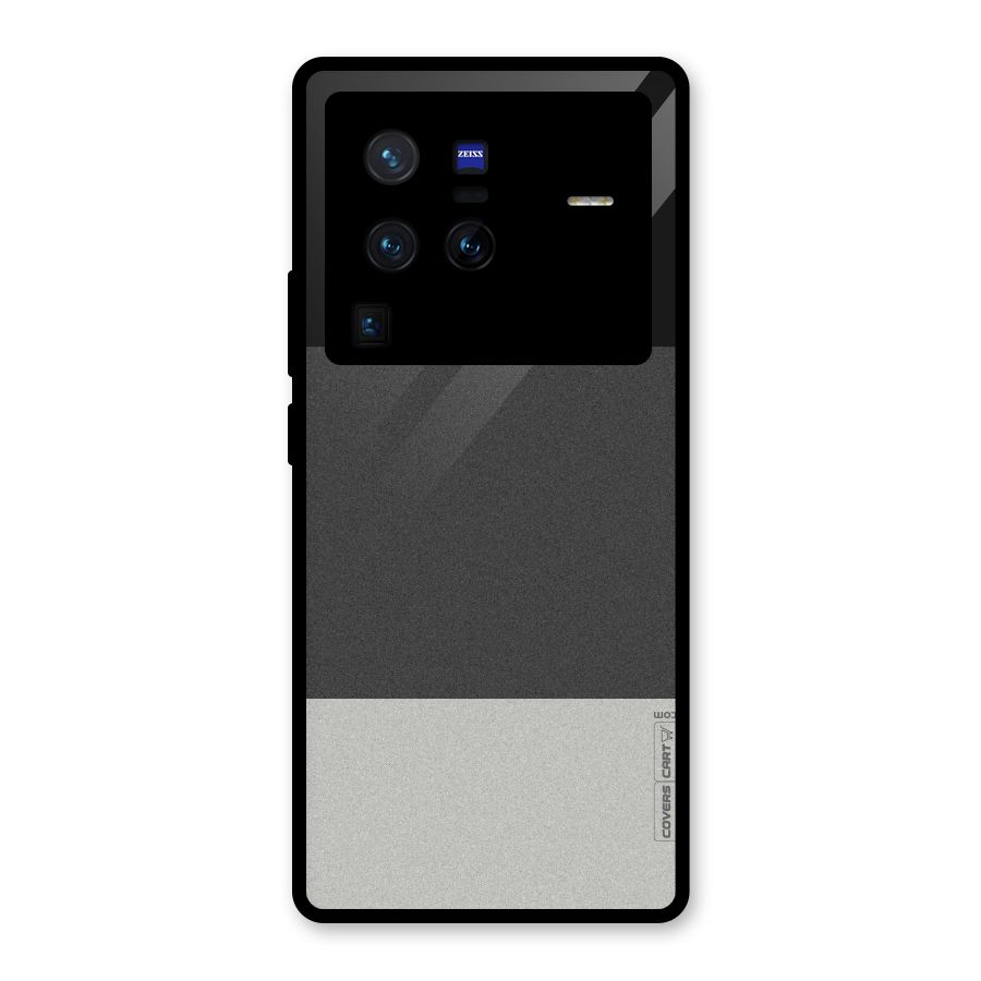 Pastel Black and Grey Glass Back Case for Vivo X80 Pro