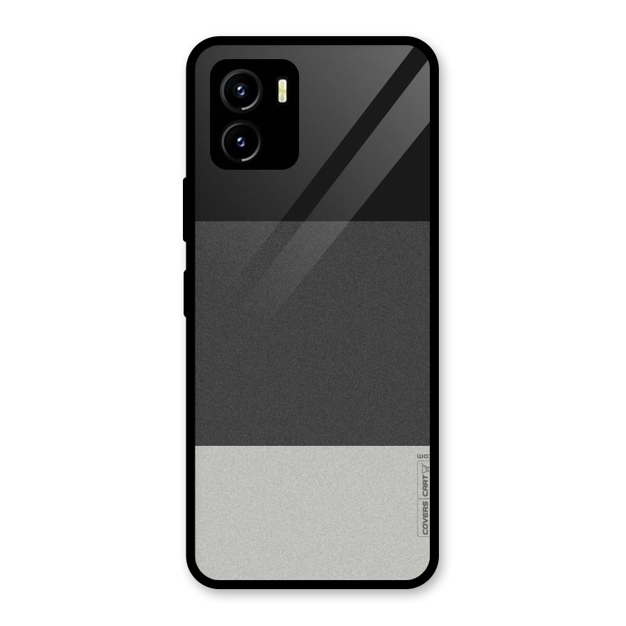 Pastel Black and Grey Glass Back Case for Vivo Y15s