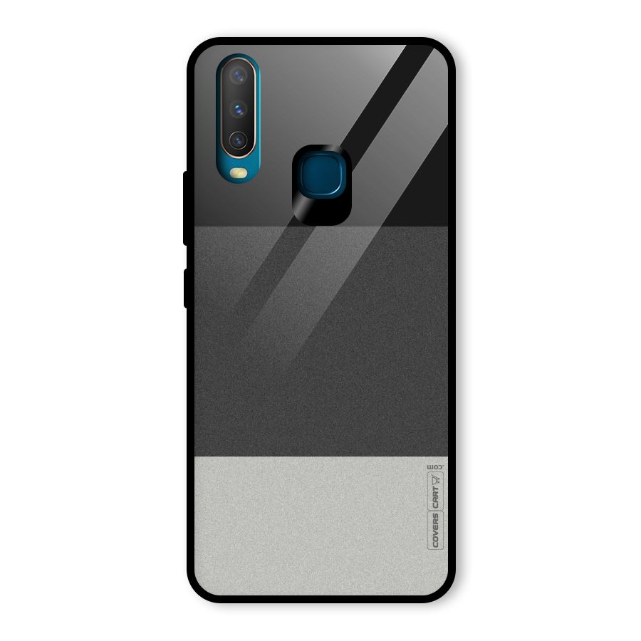 Pastel Black and Grey Glass Back Case for Vivo Y17