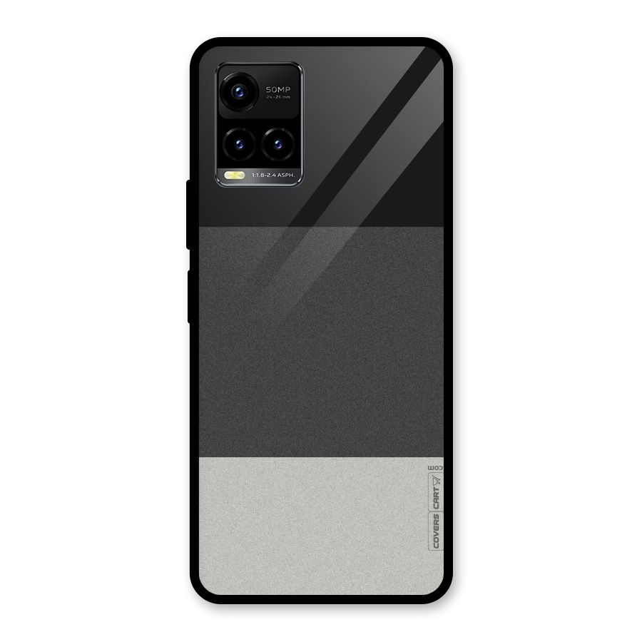 Pastel Black and Grey Glass Back Case for Vivo Y21T