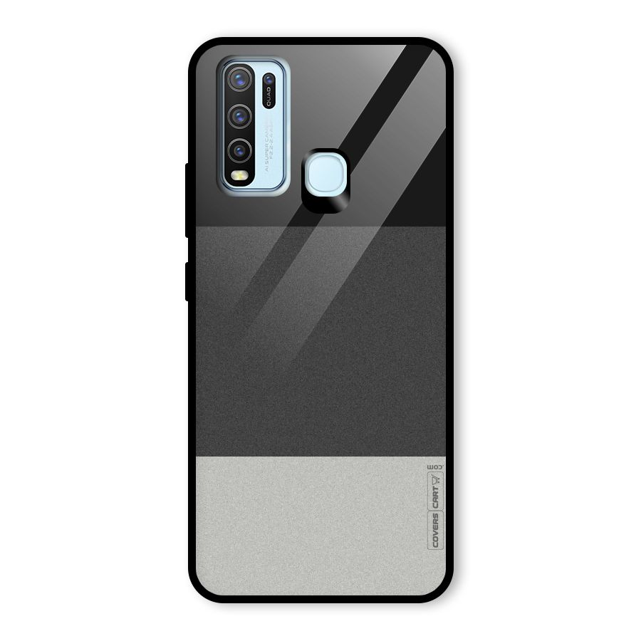 Pastel Black and Grey Glass Back Case for Vivo Y50