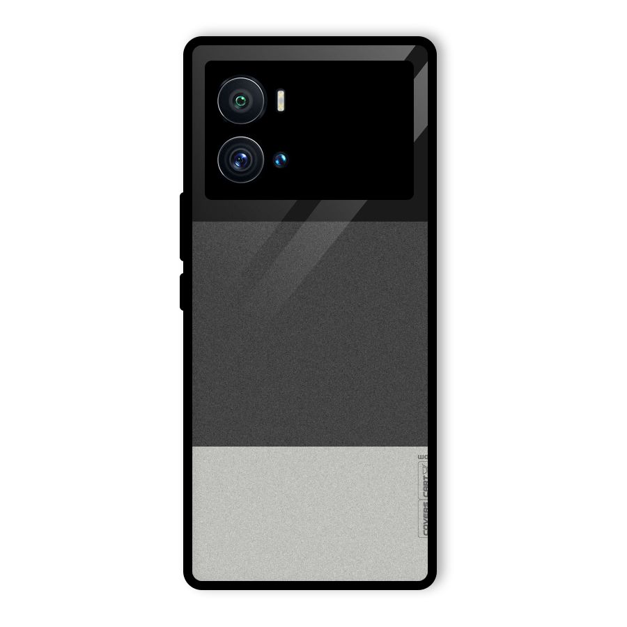 Pastel Black and Grey Glass Back Case for Vivo iQOO 9 Pro