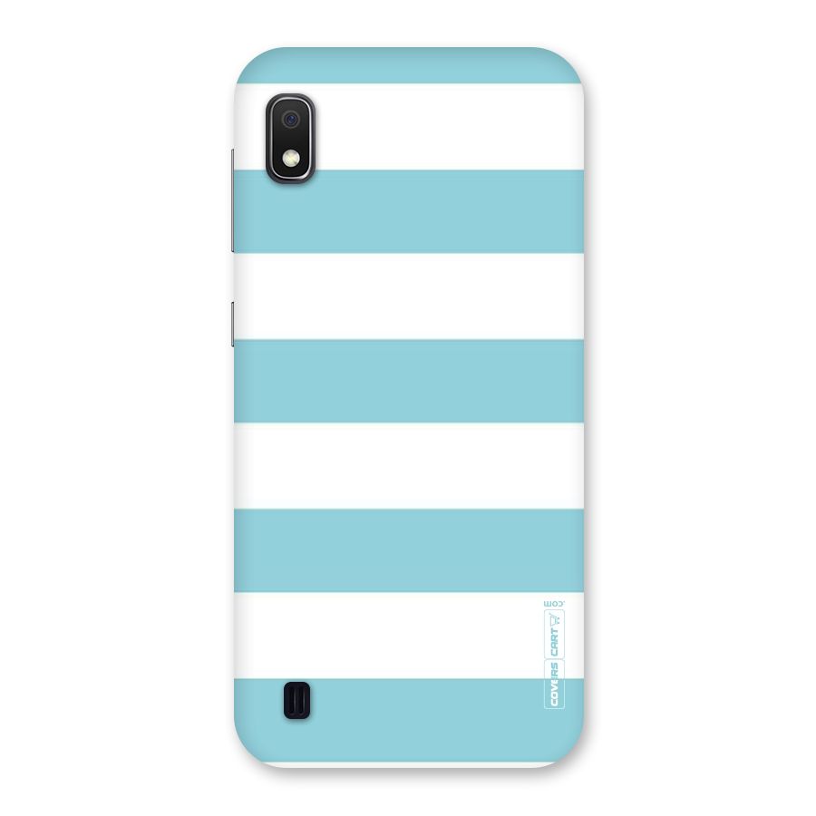 Pastel Blue White Stripes Back Case for Galaxy A10