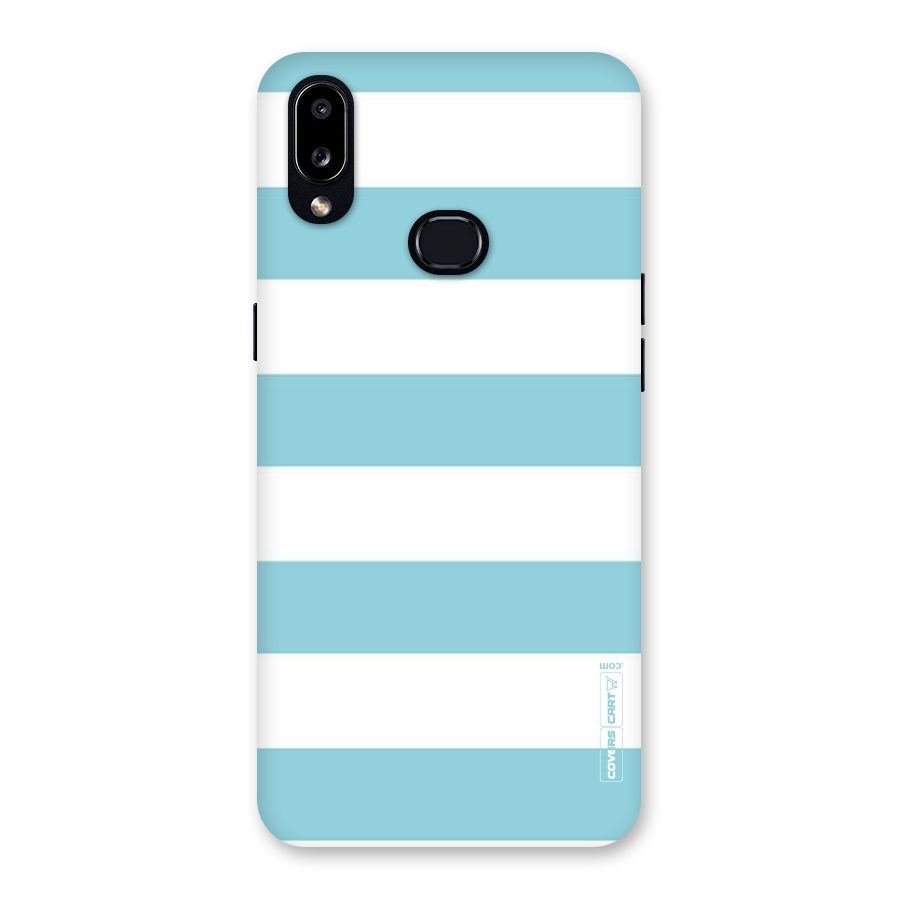 Pastel Blue White Stripes Back Case for Galaxy A10s