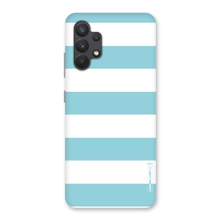 Pastel Blue White Stripes Back Case for Galaxy A32