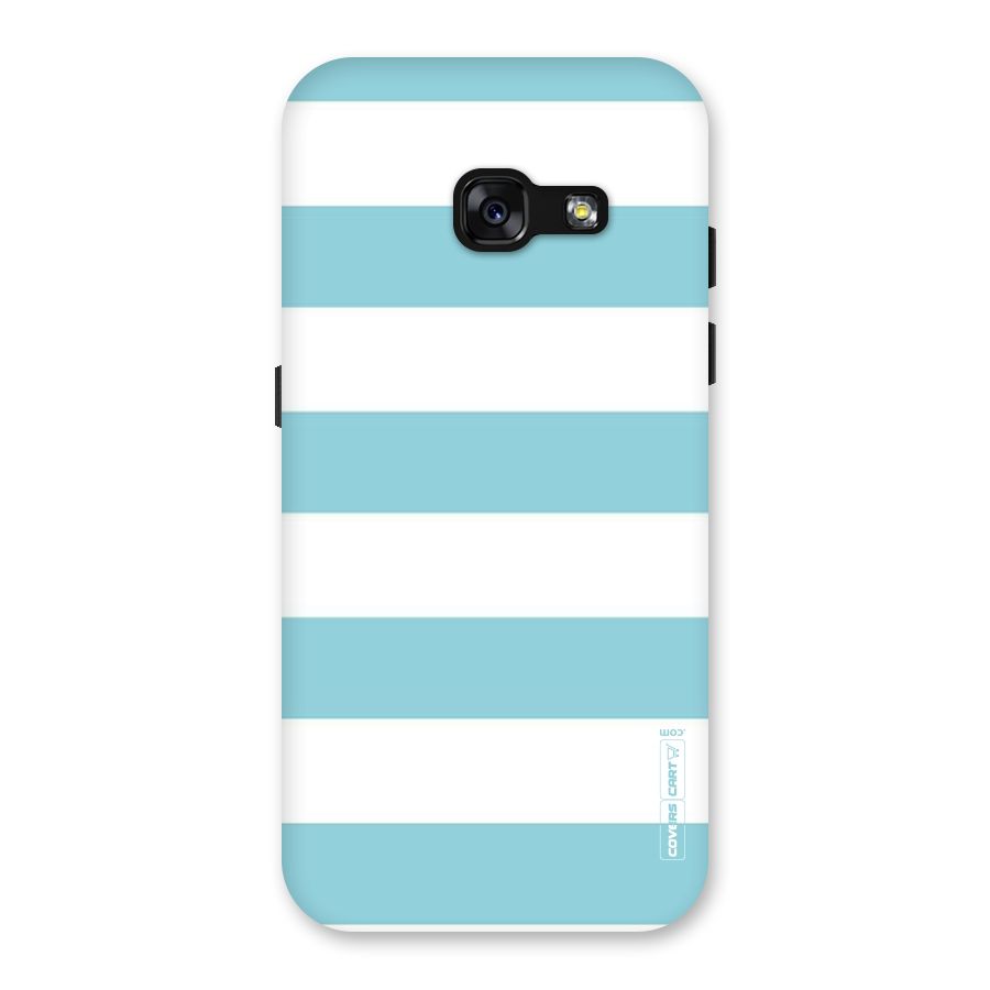 Pastel Blue White Stripes Back Case for Galaxy A3 (2017)