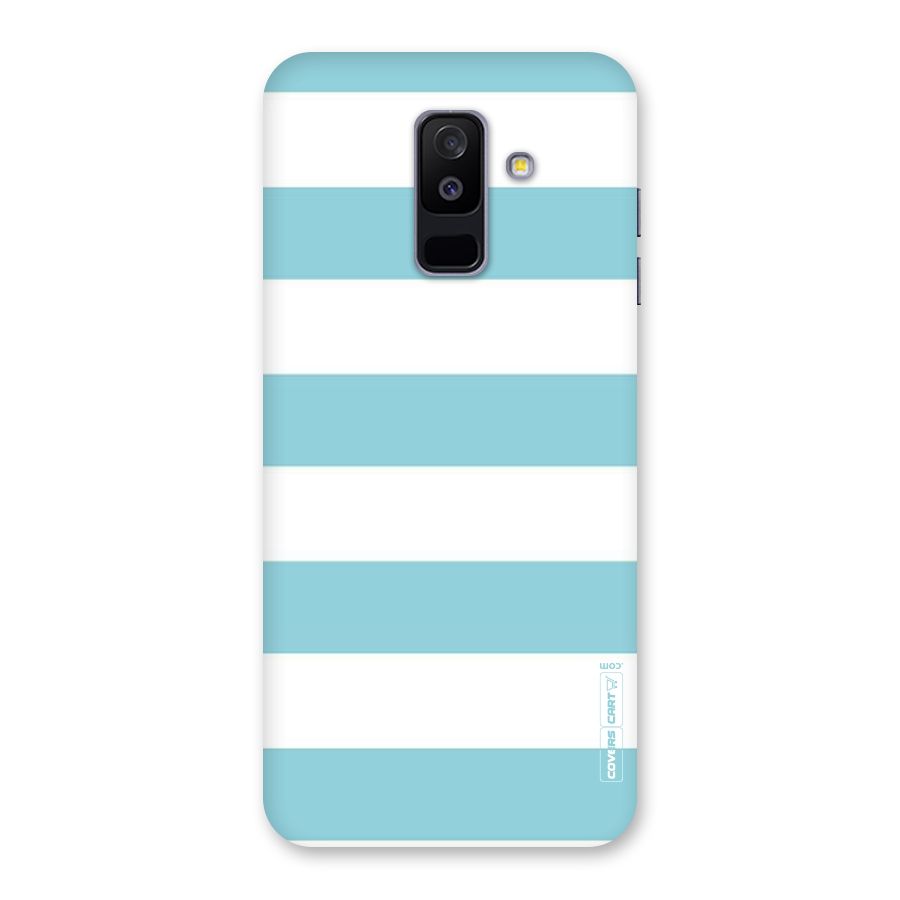 Pastel Blue White Stripes Back Case for Galaxy A6 Plus