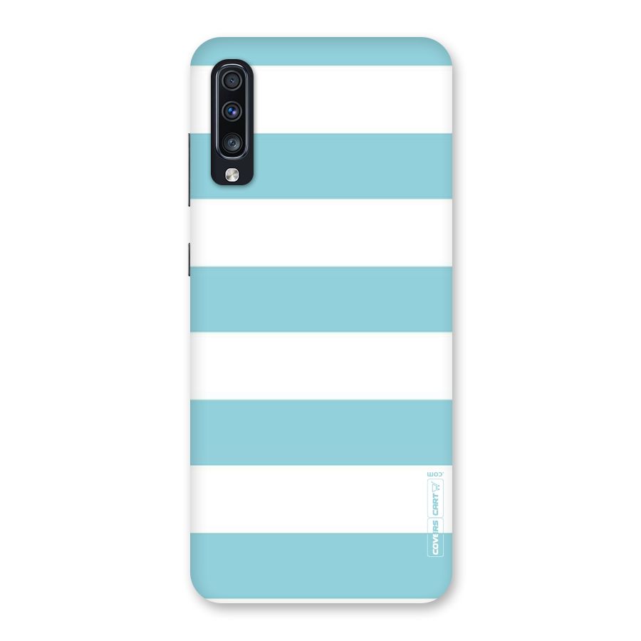 Pastel Blue White Stripes Back Case for Galaxy A70