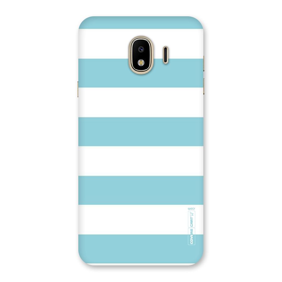 Pastel Blue White Stripes Back Case for Galaxy J4