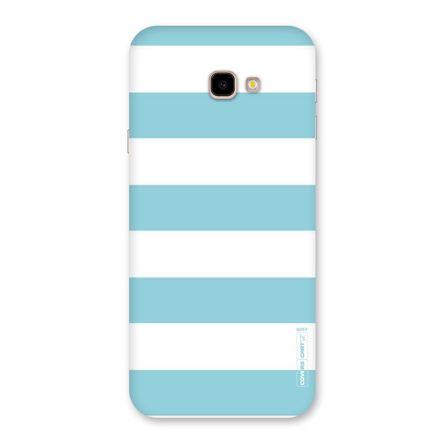 Pastel Blue White Stripes Back Case for Galaxy J4 Plus