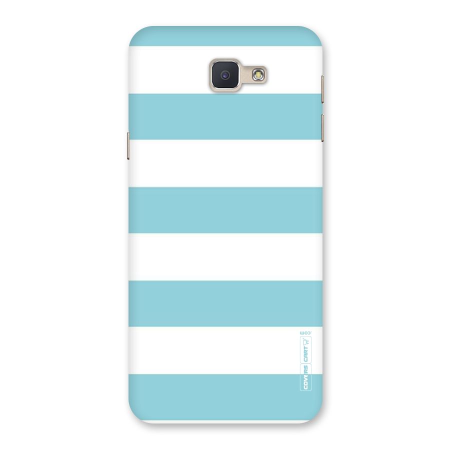 Pastel Blue White Stripes Back Case for Galaxy J5 Prime