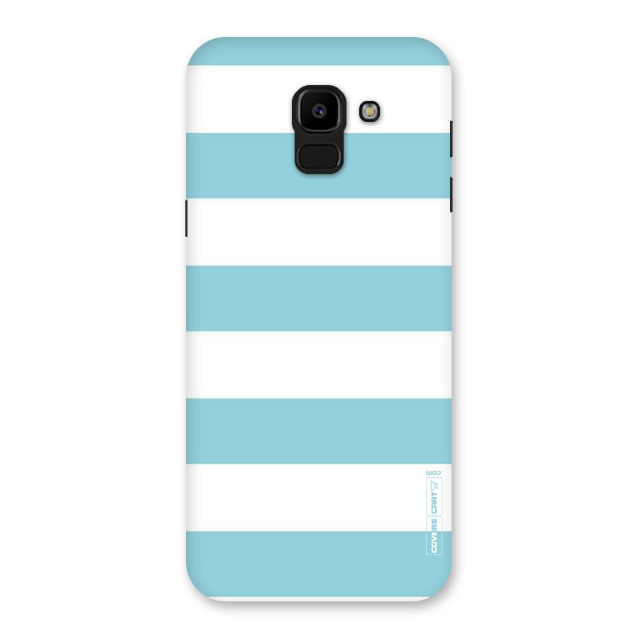 Pastel Blue White Stripes Back Case for Galaxy J6