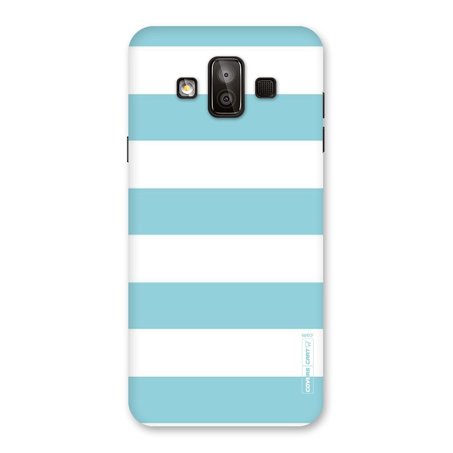 Pastel Blue White Stripes Back Case for Galaxy J7 Duo