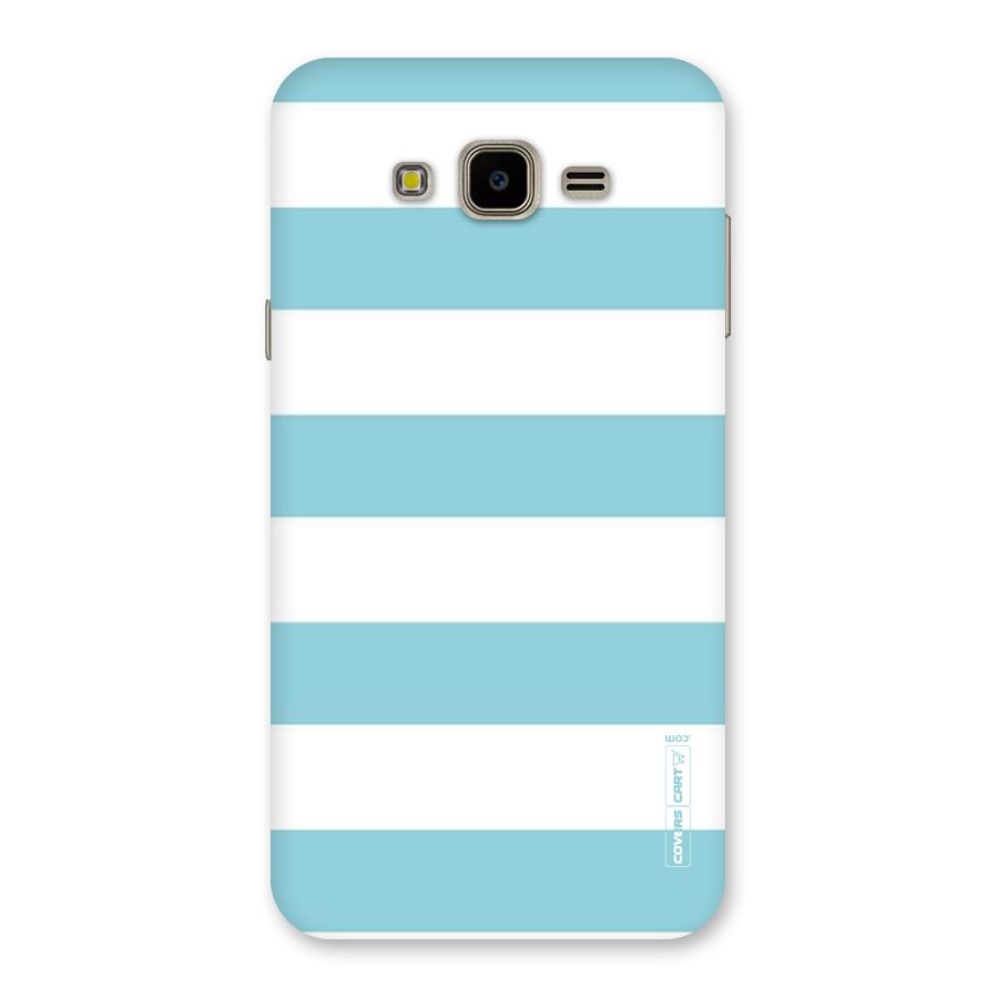 Pastel Blue White Stripes Back Case for Galaxy J7 Nxt