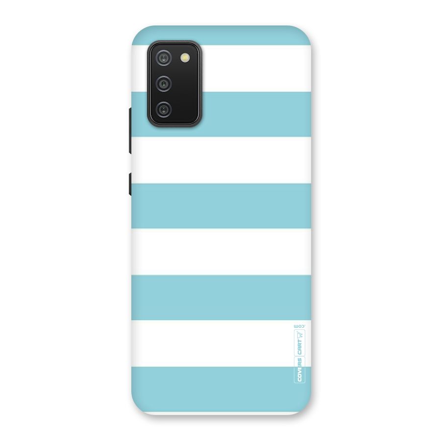Pastel Blue White Stripes Back Case for Galaxy M02s