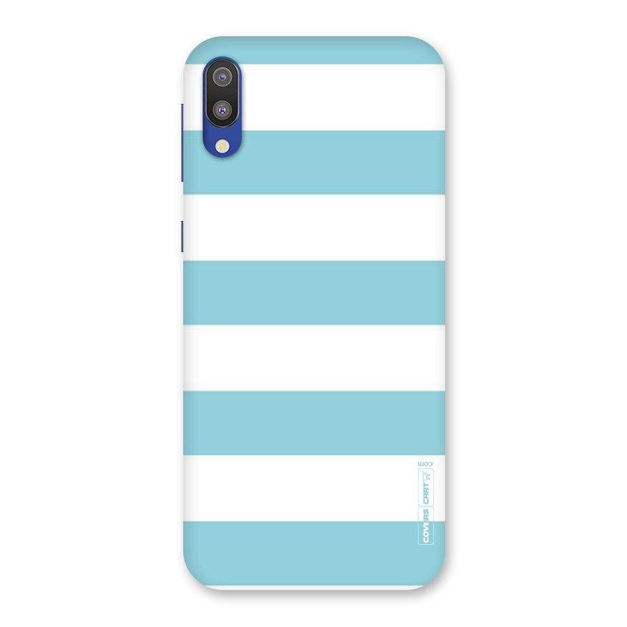 Pastel Blue White Stripes Back Case for Galaxy M10
