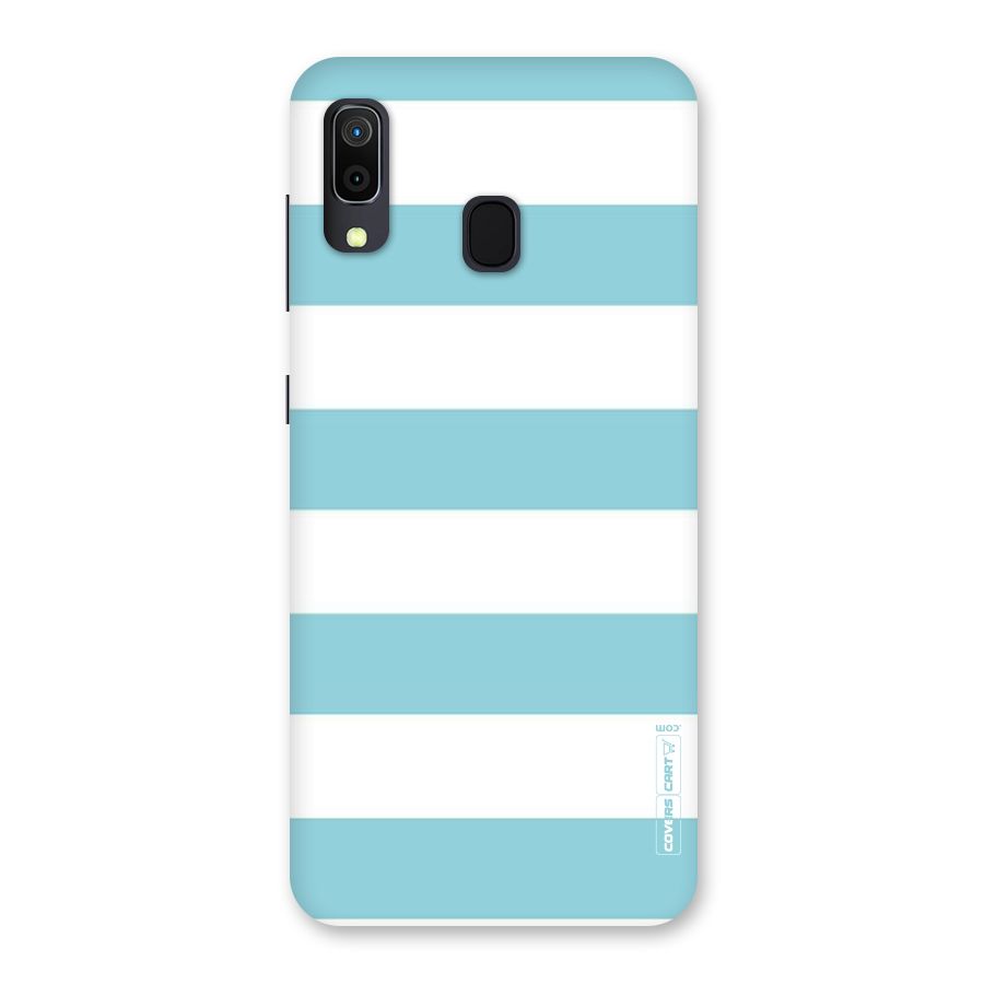 Pastel Blue White Stripes Back Case for Galaxy M10s