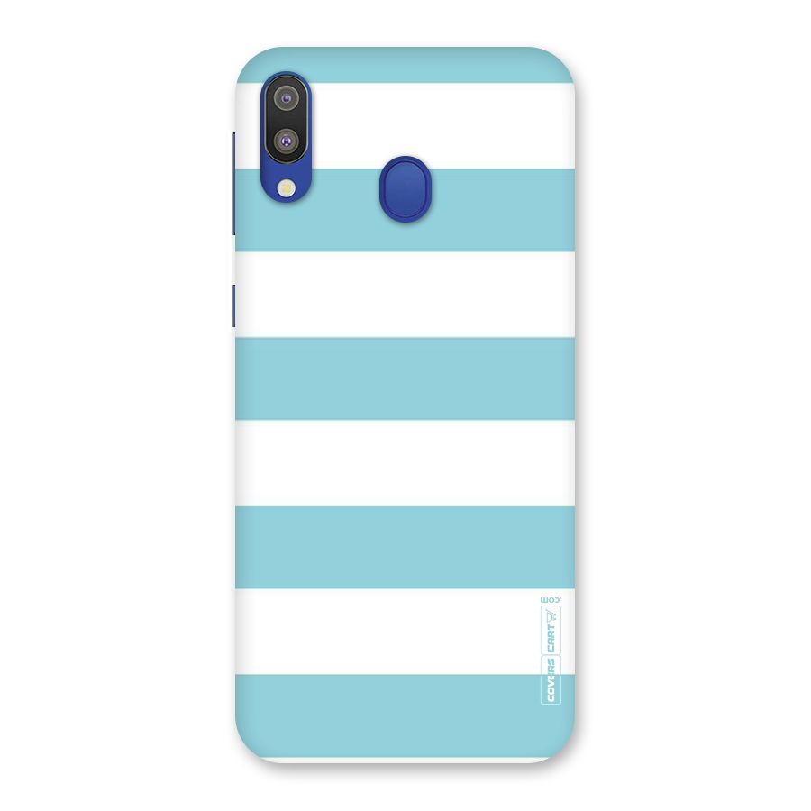 Pastel Blue White Stripes Back Case for Galaxy M20