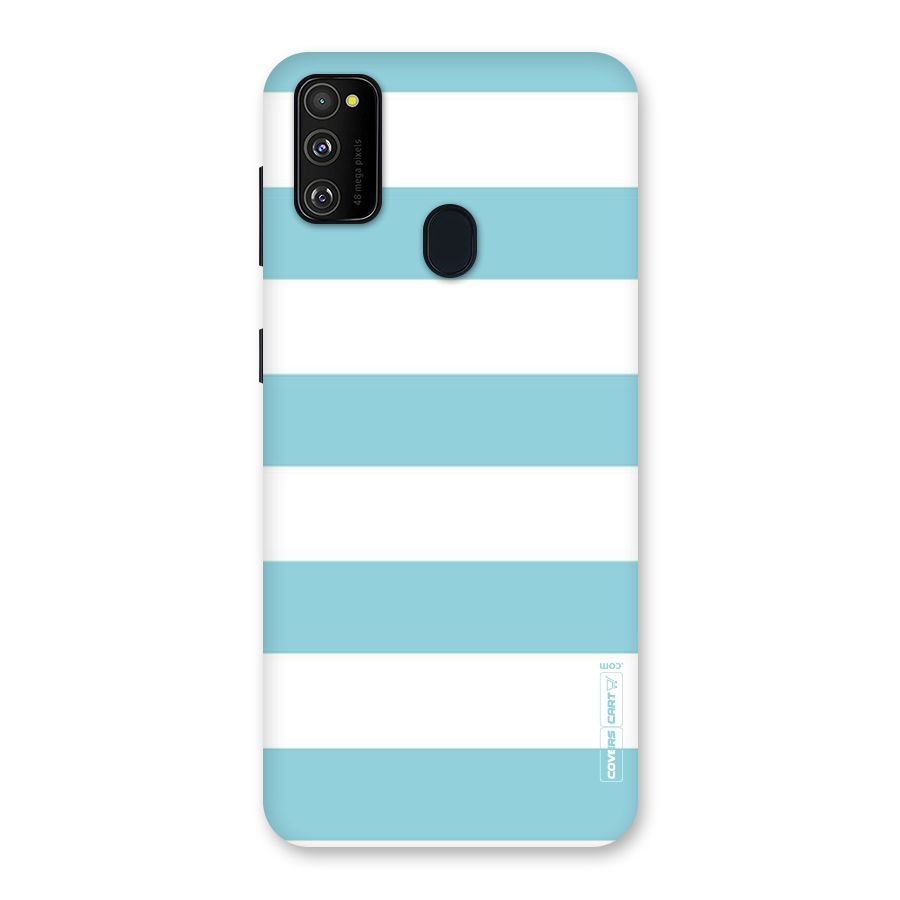 Pastel Blue White Stripes Back Case for Galaxy M30s