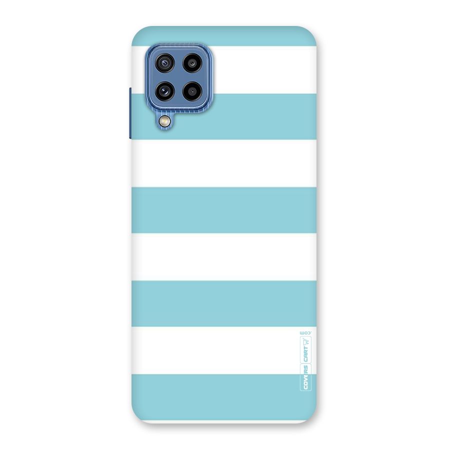 Pastel Blue White Stripes Back Case for Galaxy M32