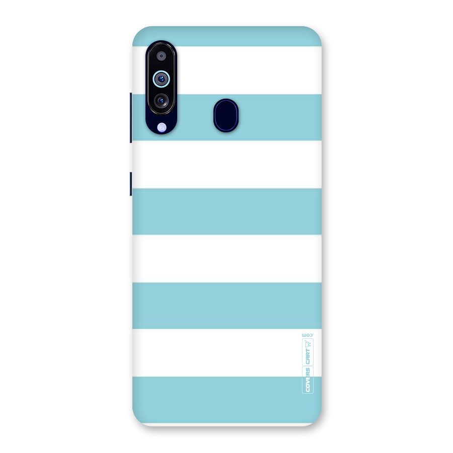 Pastel Blue White Stripes Back Case for Galaxy M40