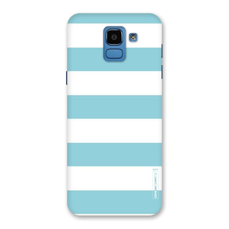 Pastel Blue White Stripes Back Case for Galaxy On6