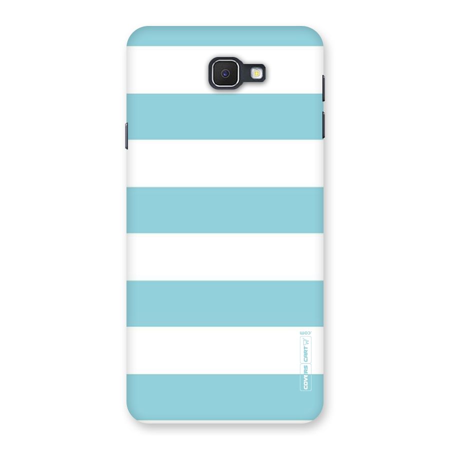 Pastel Blue White Stripes Back Case for Galaxy On7 2016