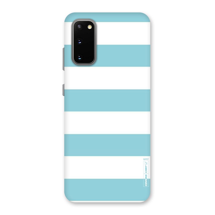 Pastel Blue White Stripes Back Case for Galaxy S20