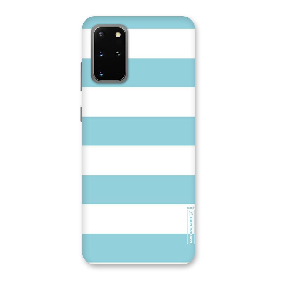 Pastel Blue White Stripes Back Case for Galaxy S20 Plus