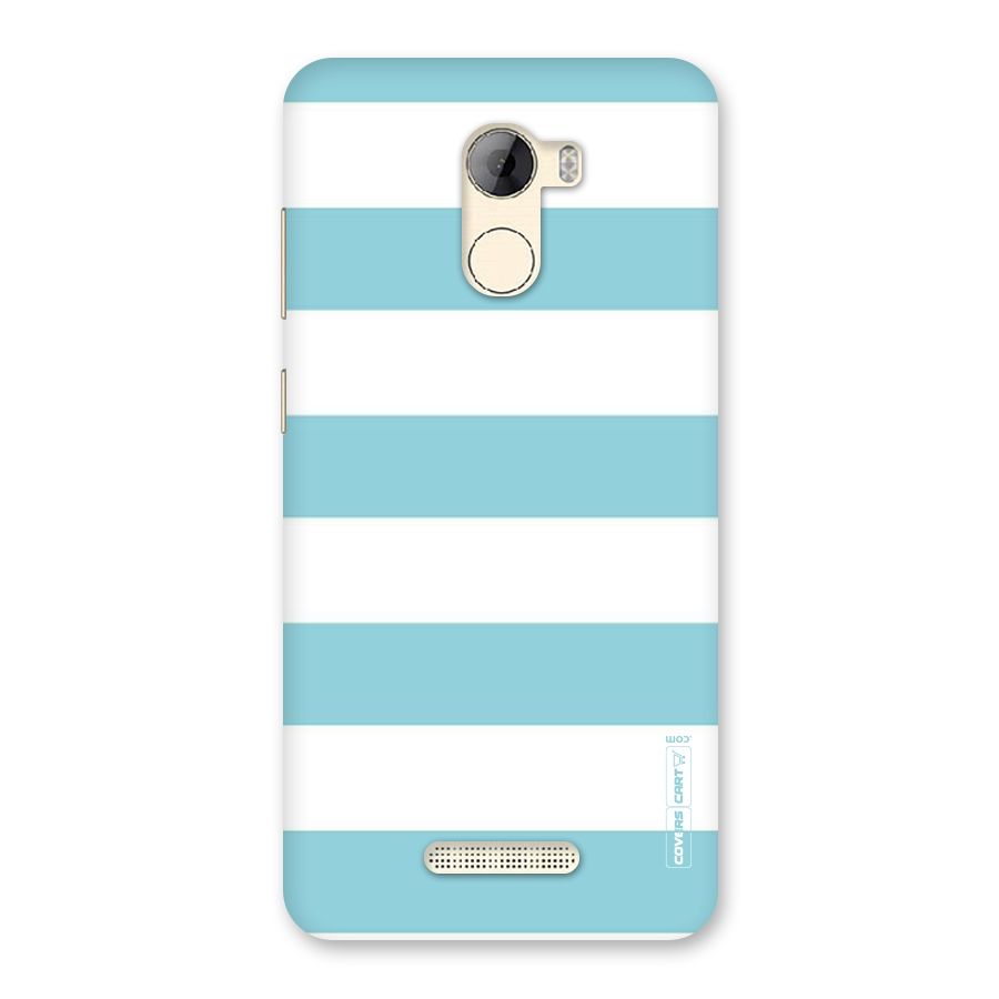 Pastel Blue White Stripes Back Case for Gionee A1 LIte