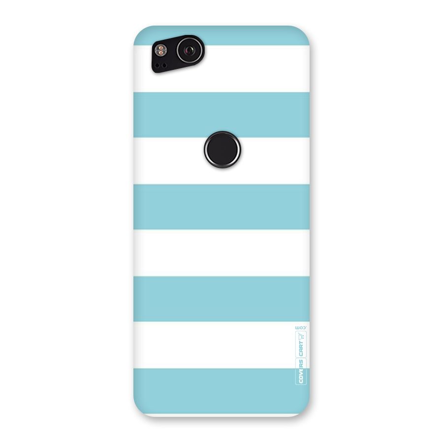 Pastel Blue White Stripes Back Case for Google Pixel 2