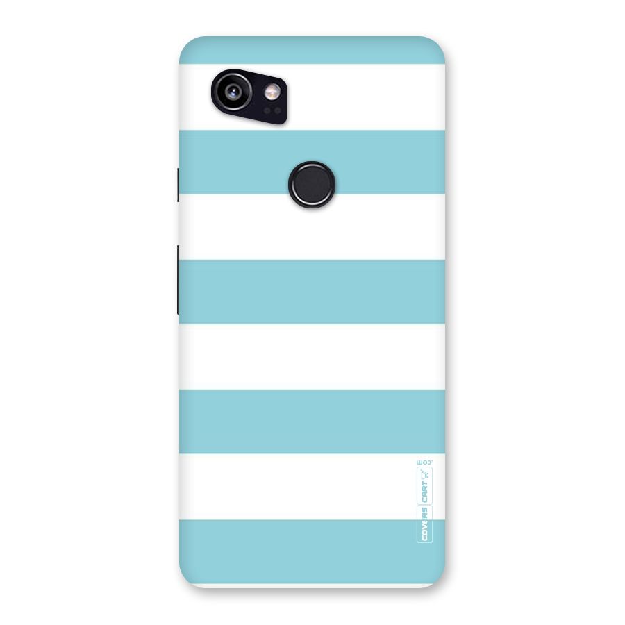 Pastel Blue White Stripes Back Case for Google Pixel 2 XL