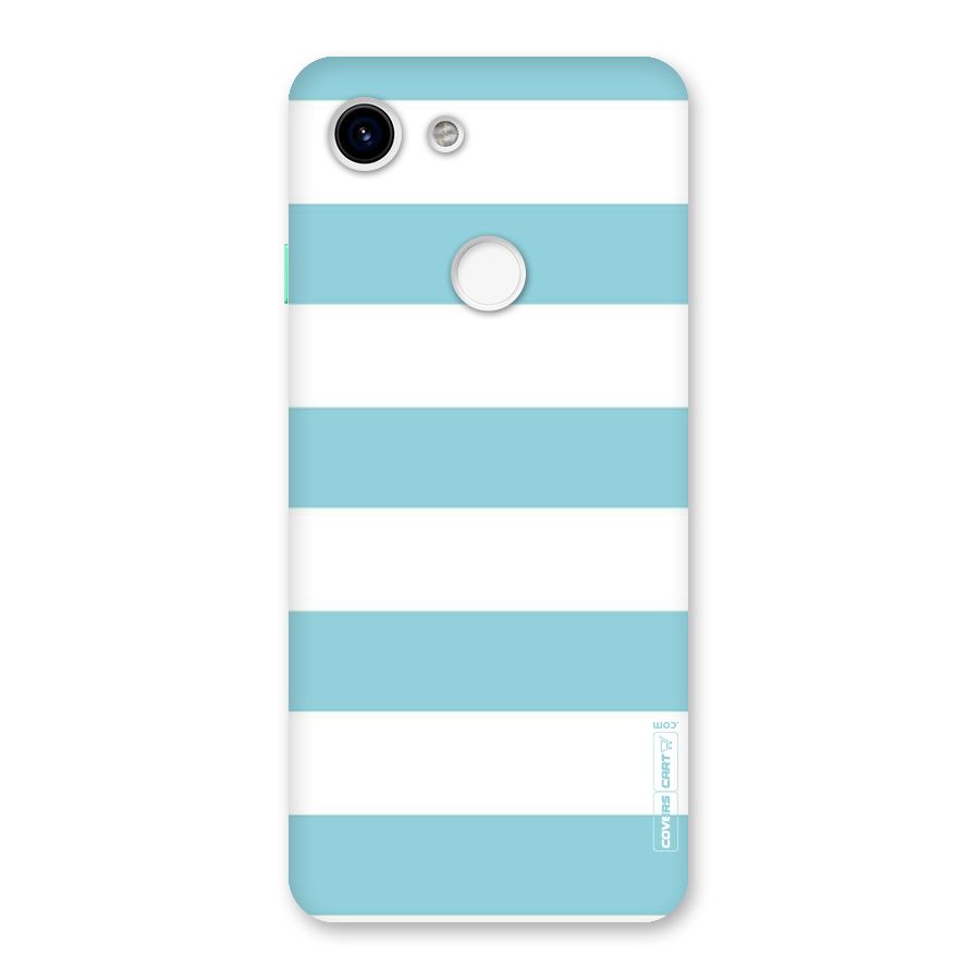 Pastel Blue White Stripes Back Case for Google Pixel 3
