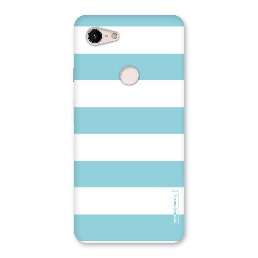 Pastel Blue White Stripes Back Case for Google Pixel 3 XL