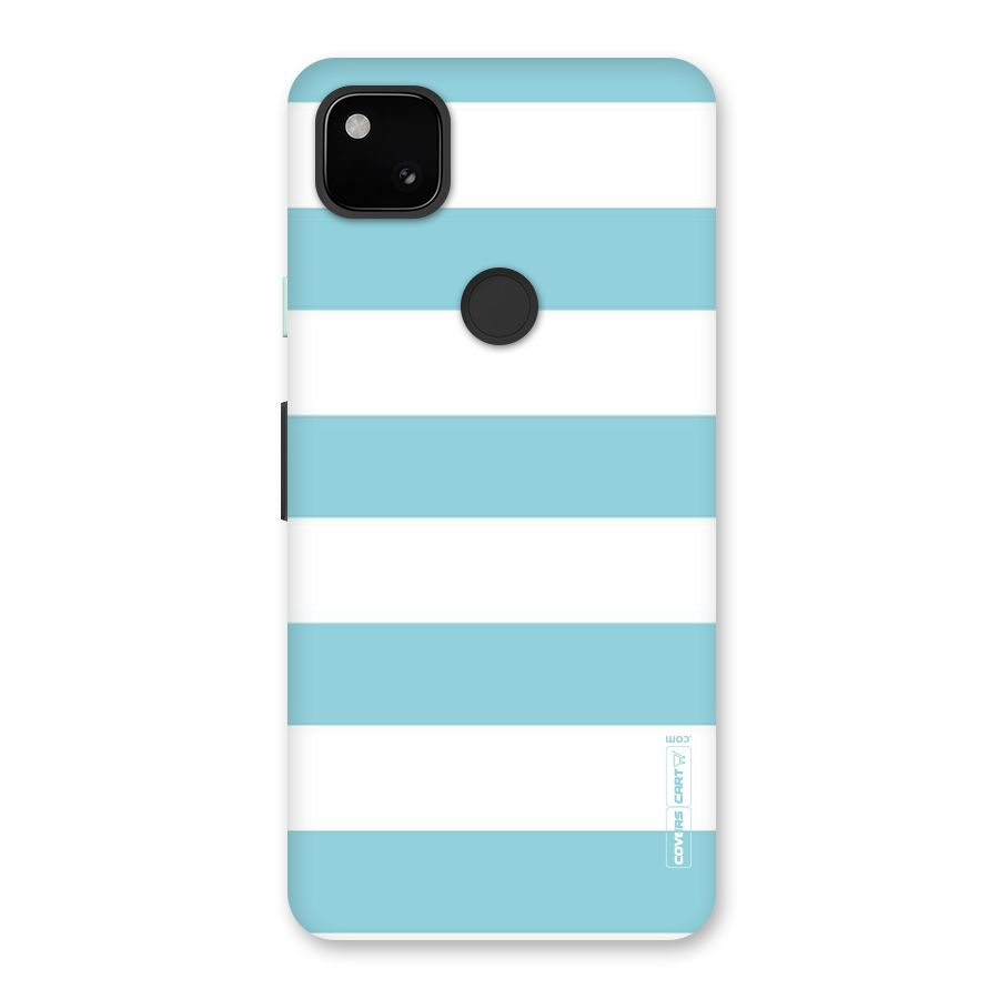 Pastel Blue White Stripes Back Case for Google Pixel 4a