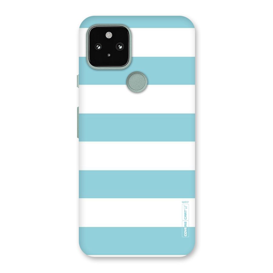 Pastel Blue White Stripes Back Case for Google Pixel 5