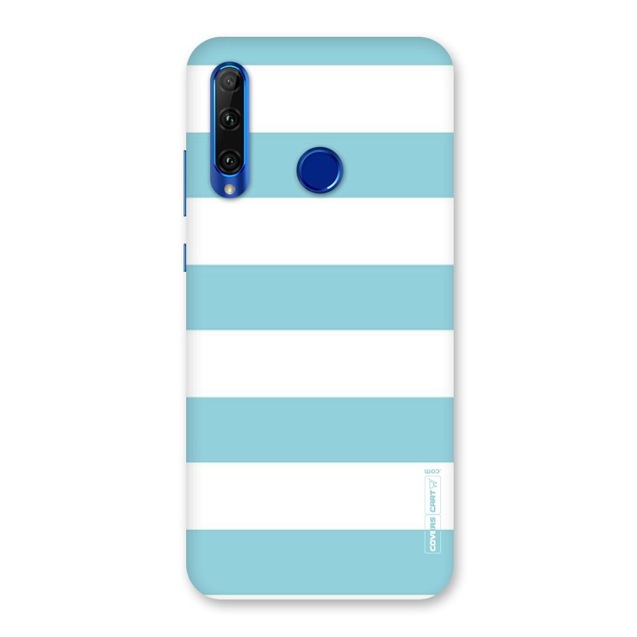 Pastel Blue White Stripes Back Case for Honor 20i