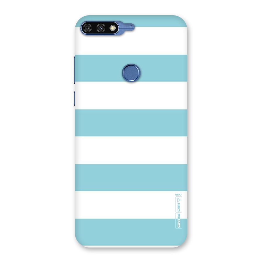 Pastel Blue White Stripes Back Case for Honor 7C