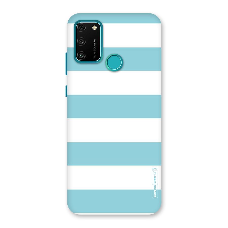 Pastel Blue White Stripes Back Case for Honor 9A