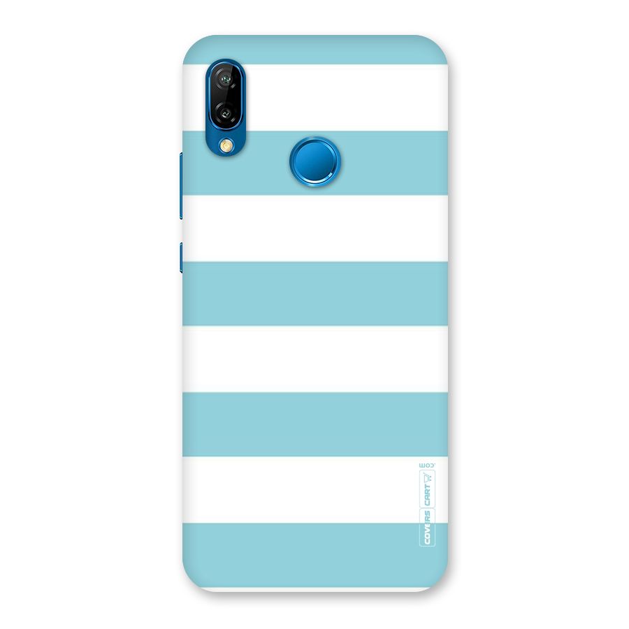Pastel Blue White Stripes Back Case for Huawei P20 Lite