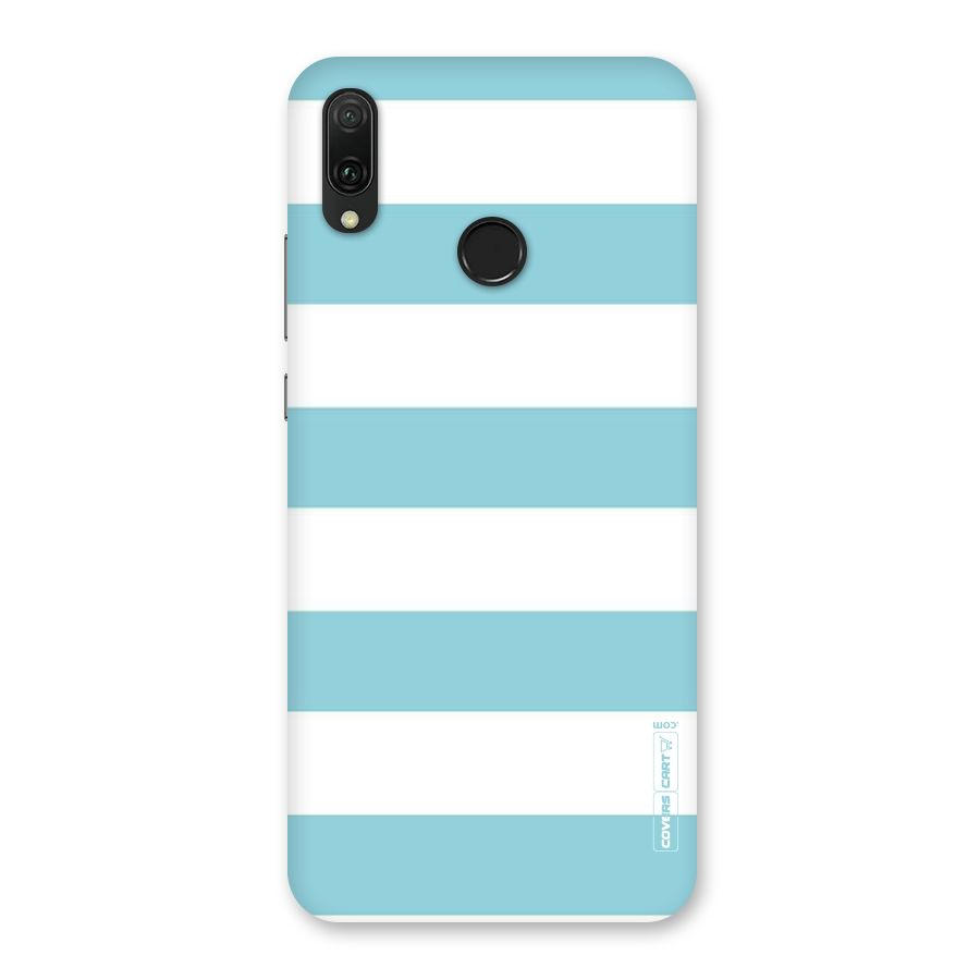 Pastel Blue White Stripes Back Case for Huawei Y9 (2019)