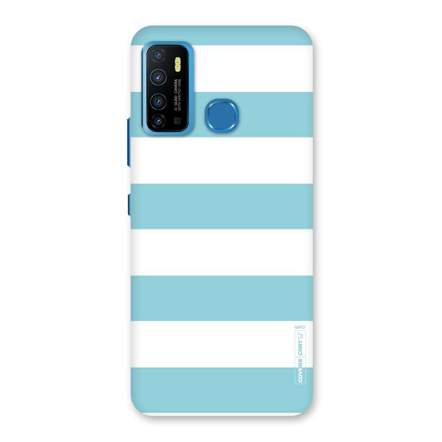 Pastel Blue White Stripes Back Case for Infinix Hot 9