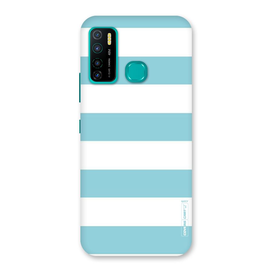 Pastel Blue White Stripes Back Case for Infinix Hot 9 Pro