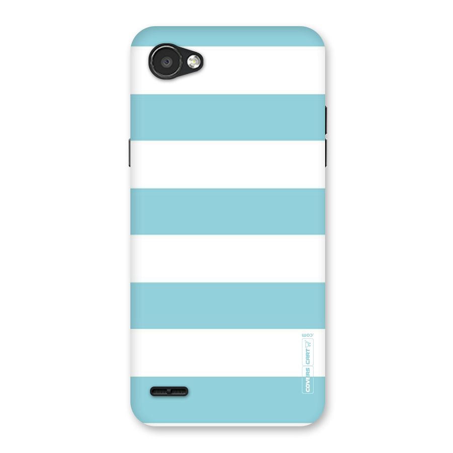 Pastel Blue White Stripes Back Case for LG Q6