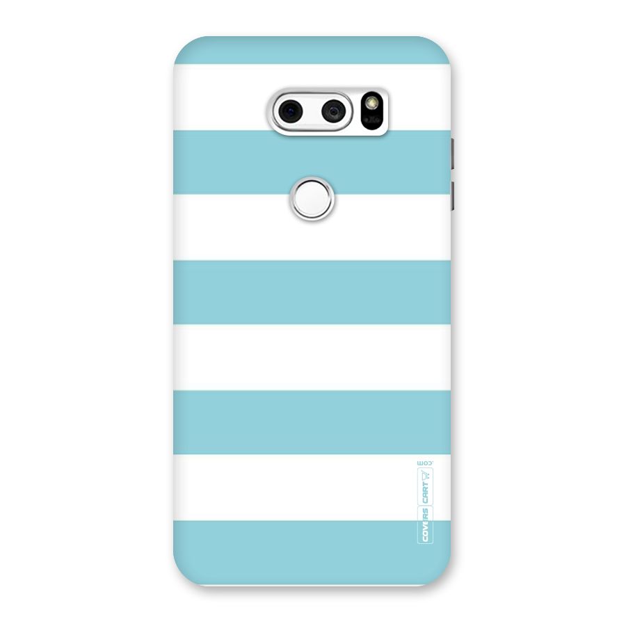 Pastel Blue White Stripes Back Case for LG V30